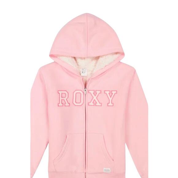 Roxy Other - Roxy Girls Hoodie Sweatshirt Lined Sherpa Pink Size Small NWT